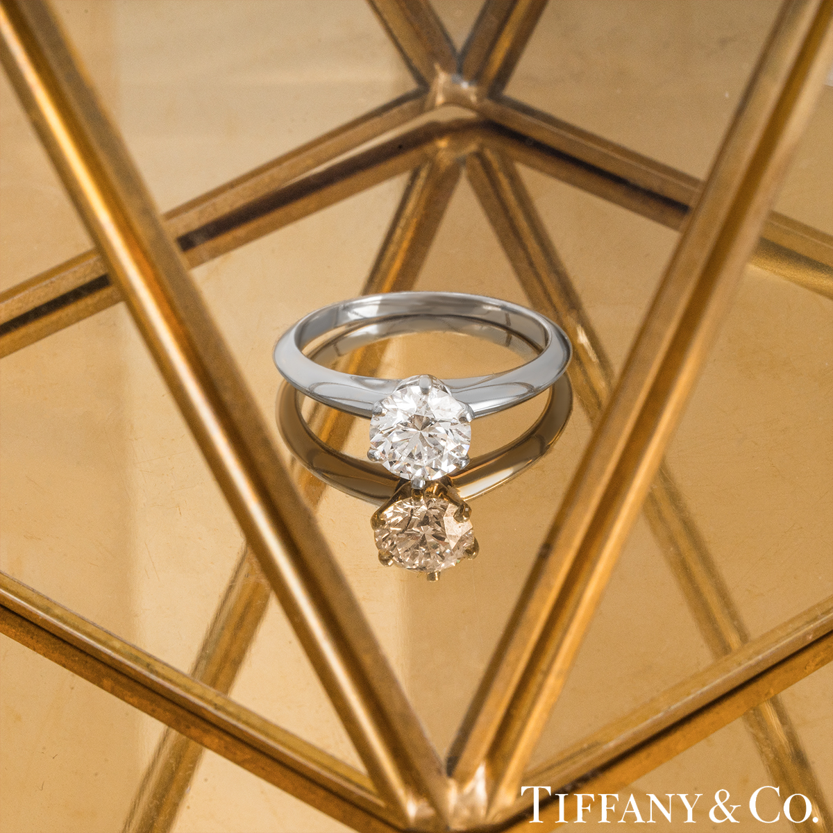 Tiffany & Co. Platinum Round Brilliant Cut Diamond Setting Ring 1.14ct H/VVS1